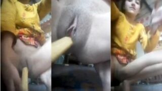 Image of Kashmiri girl pleasures herself with a large rod-Linkdebhai.club