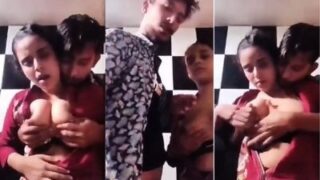 Image of TikTok influencer playfully squeezes girlfriends chest on camera-Linkdebhai.club