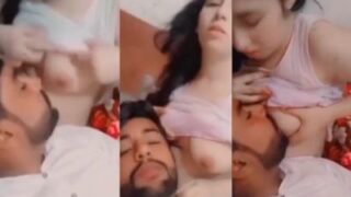 Image of Boyfriend enjoys sucking his girlfriends luscious breasts-Linkdebhai.club